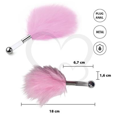 Cosquilleo de plumas rosa con mango plateado